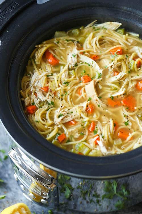 easy chicken noodle soup in the crock pot