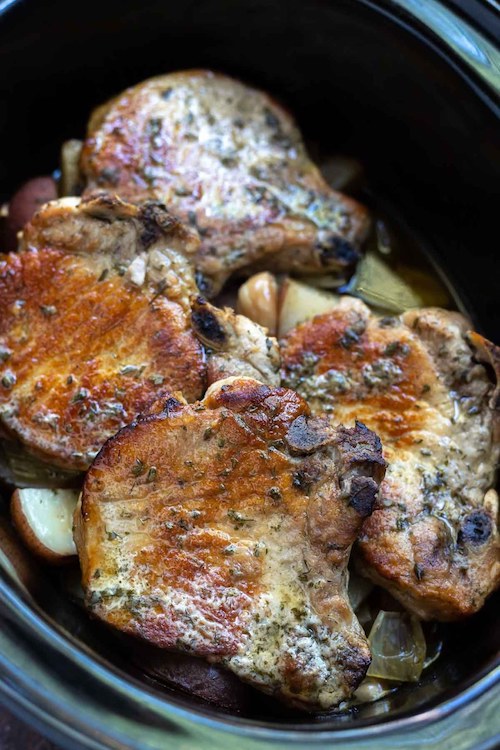 Ranch Crock Pot Pork Chops and Potatoes