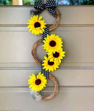 Sunflower Wreath made out of mini wreaths