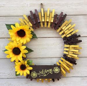 Clothespin Welcome Wreath