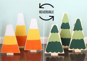 Reversible Candy Corn + Christmas Tree