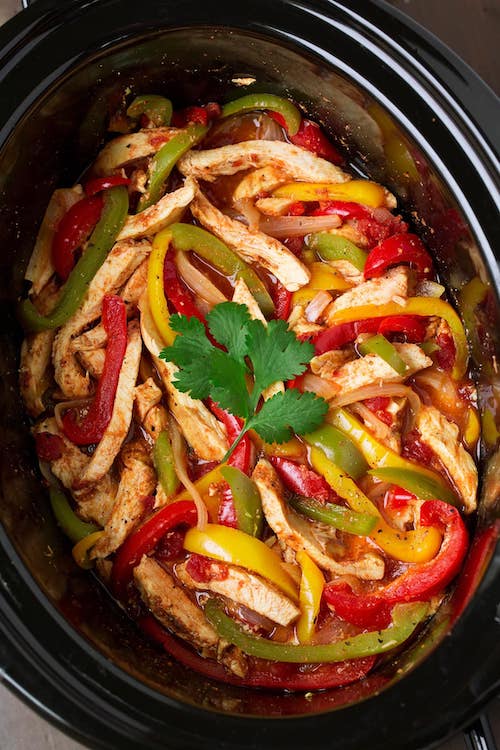 Easy Chicken Fajitas in the crockpot