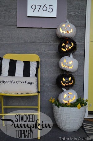 stacked pumpkin topiary