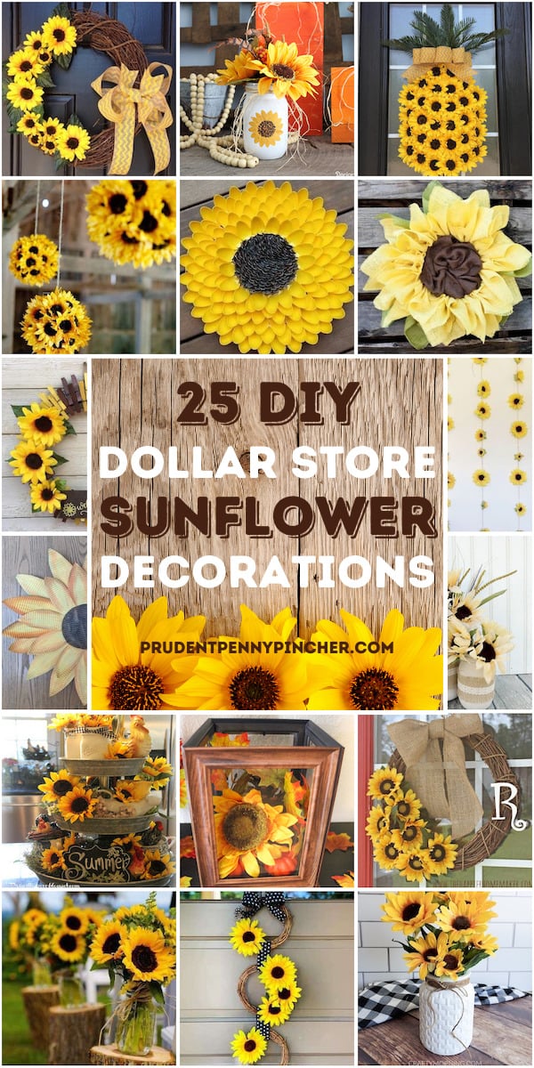 25 Sunflower Dollar Store DIY Home Decor Ideas