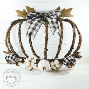 buffalo check fall farmhouse pumpkin wreath