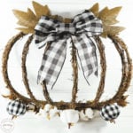 buffalo check grapevine pumpkin wreath