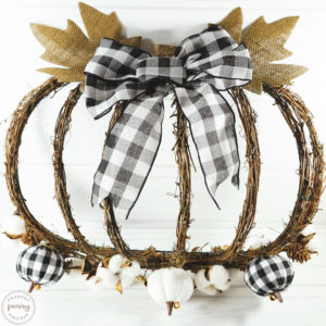 buffalo check grapevine pumpkin wreath