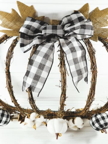 buffalo check grapevine pumpkin wreath