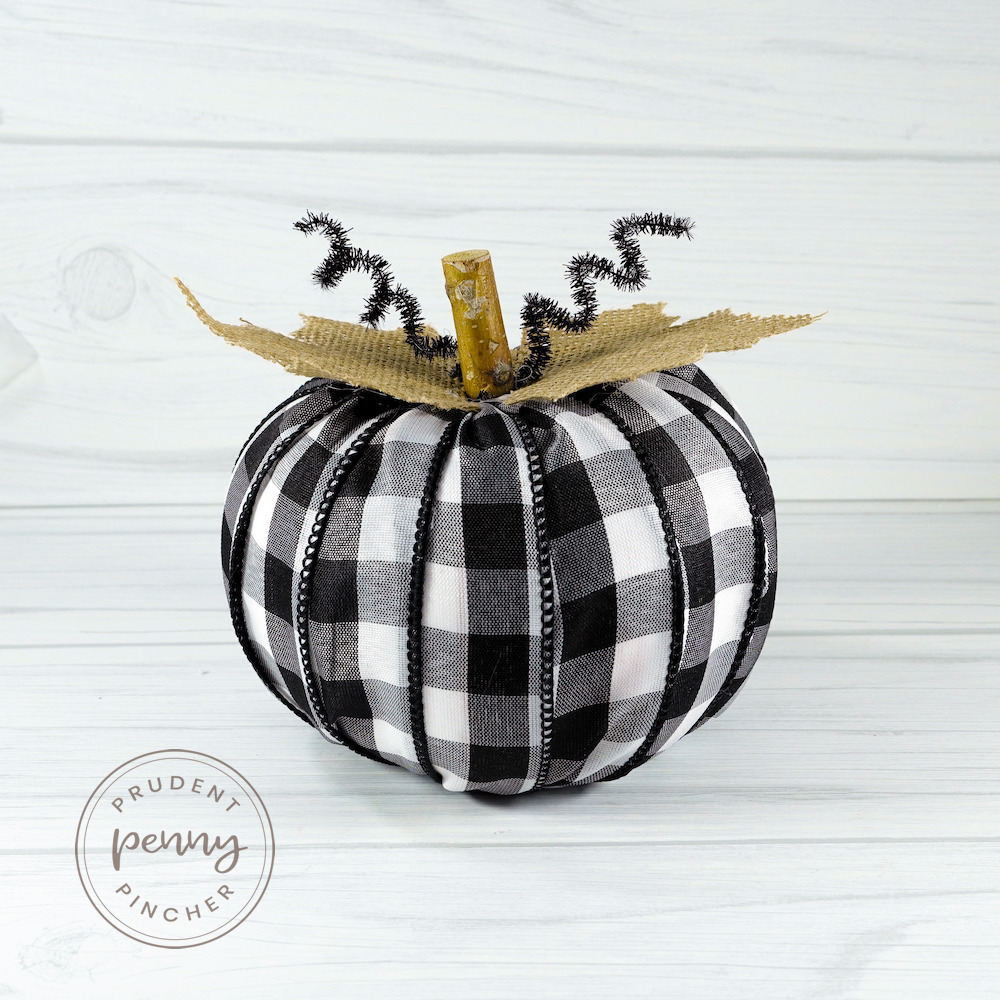 DIY buffalo check pumpkin