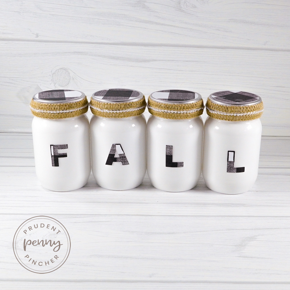 buffalo check mason jar fall centerpiece