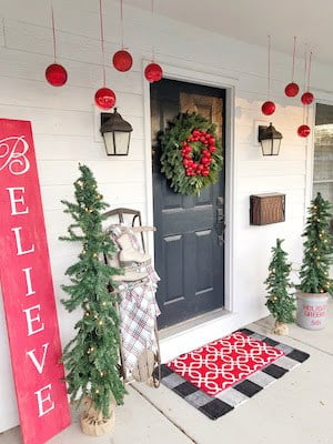 believe red christmas porch