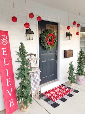 believe red christmas porch