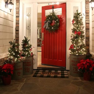 buffalo Check christmas porch decor