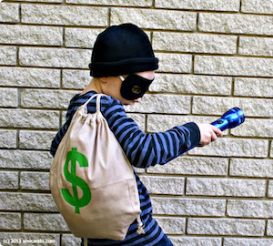 easy diy Bank Robber halloween costume 