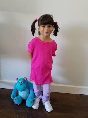 last minute Easy Boo from Monsters Inc. halloween Costume