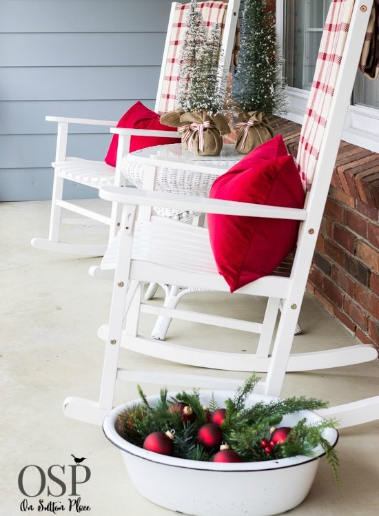 simple christmas porch chair Decor