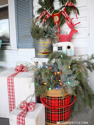 Eclectic Christmas Porch