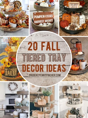 fall tiered tray decor