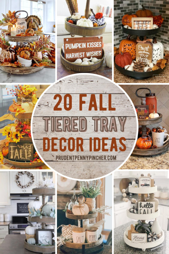 fall tiered tray decor