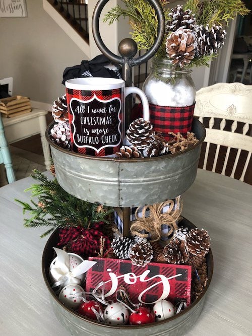 40 Tiered Tray Christmas Decor Ideas - Prudent Penny Pincher