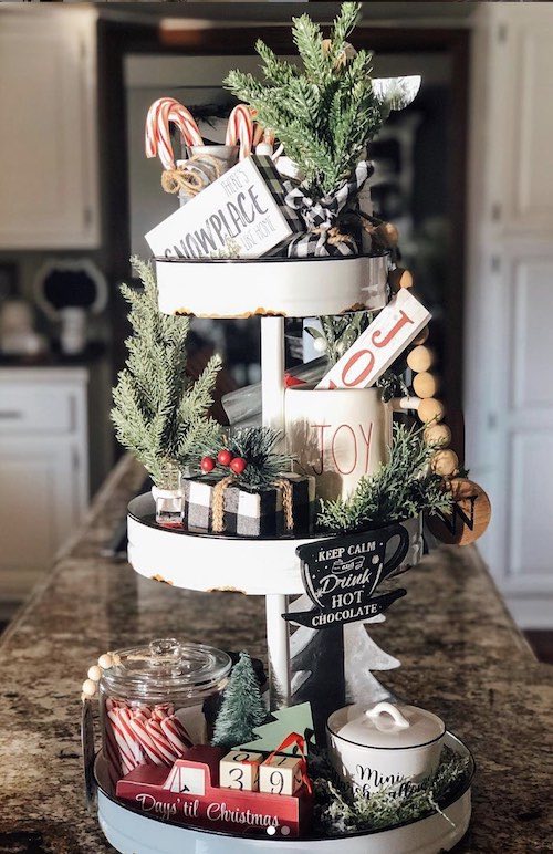 Holiday Farmhouse Tiered Tray