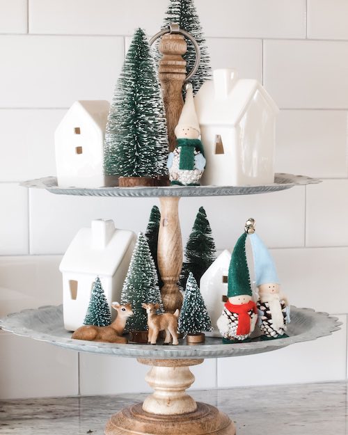 Winter Village Tiered Tray