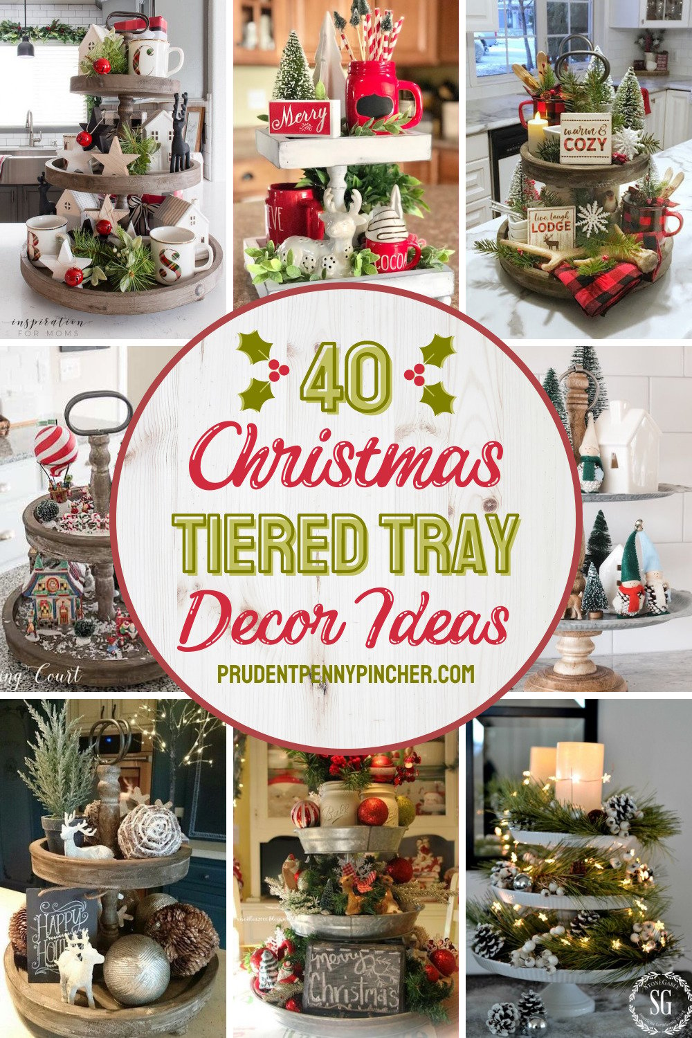 40 Tiered Tray Christmas Decor Ideas