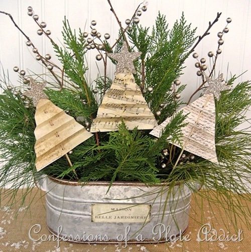 Vintage Paper Christmas Centerpiece