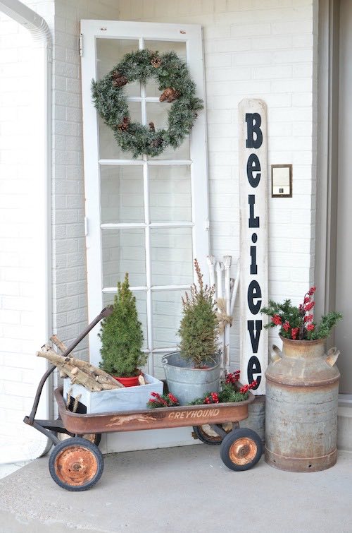 Vintage Farmhouse Christmas Porch