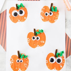 Apple Stamping Pumpkin Craft