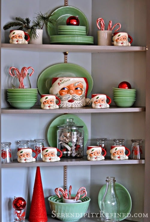 Vintage Christmas Decorated Kitchen