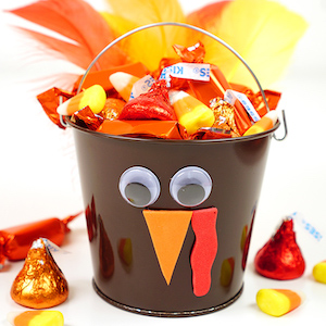 Thanksgiving Turkey Treat Buckets Kids' Craft