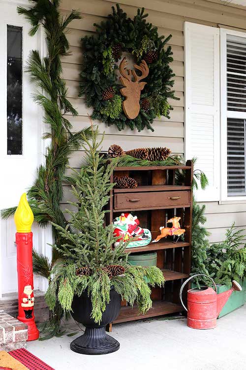 Retro Christmas Porch