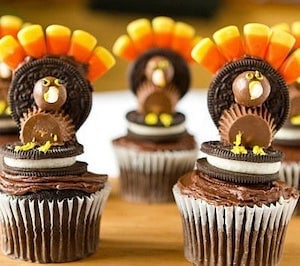 Thanksgiving Turkey Cupcake treats for kids