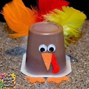 Thanksgiving pudding cup treat for kids