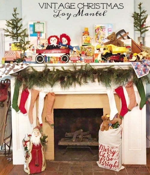 Vintage Christmas Toy Mantel Decorations