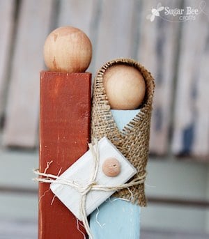 Wooden Nativity Statue