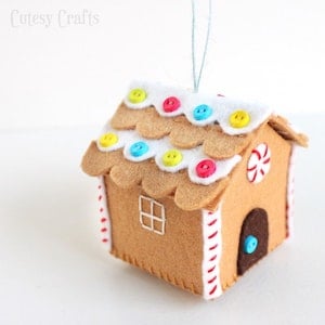 Felt Gingerbread House Ornament