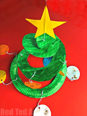 Paper Plate Christmas Tree Whirligig