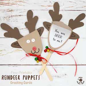 Reindeer Puppet Greeting Cards