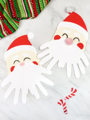Hand Print Santa Christmas craft for kids