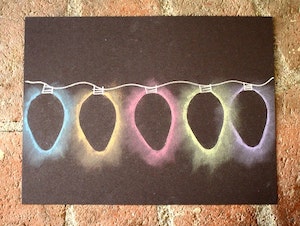 Christmas Light Chalk Stencil Art