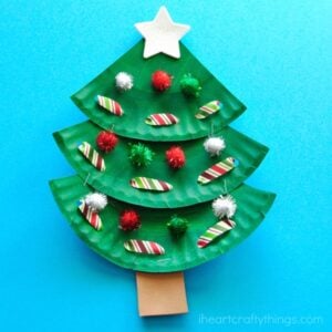 Paper Plate Laced Christmas Tree