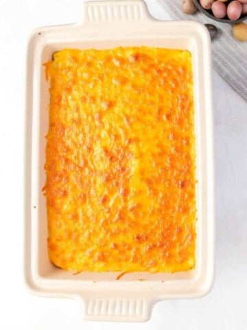 beef shepherds pie top of casserole