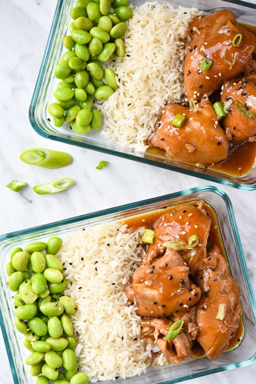 Instant Pot Honey Garlic Chicken Meal Prep Bowls - Project Meal Plan