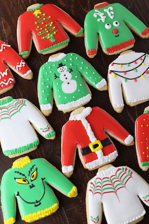 Ugly Sweater CHristmas Cut Out Sugar Cookies