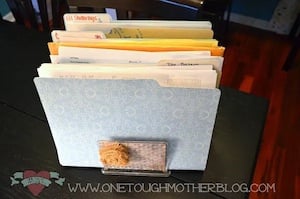 Napkin Holder File Folder Sorter Office organization idea