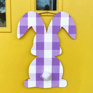 plaid bunny door hanger