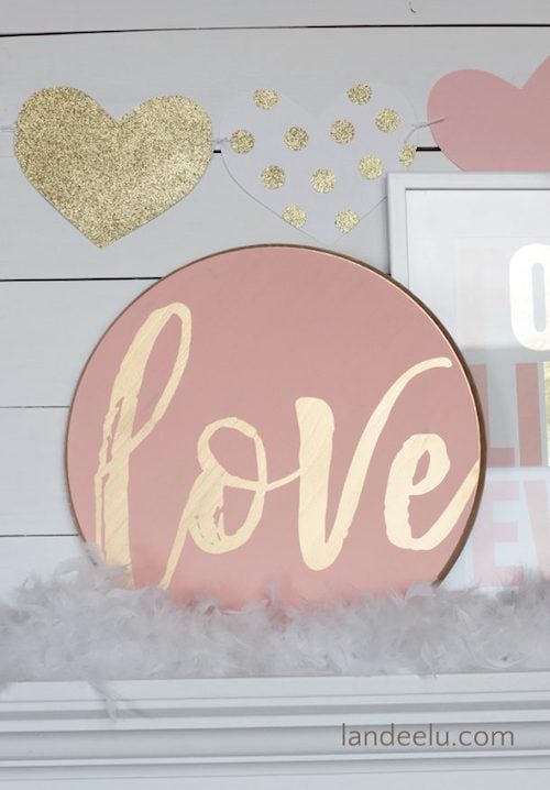 DIY Love Sign valentine craft for adults