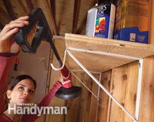 Wood shelves with with Closet Brackets for the garage 